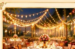 Warmly lit celebration reception