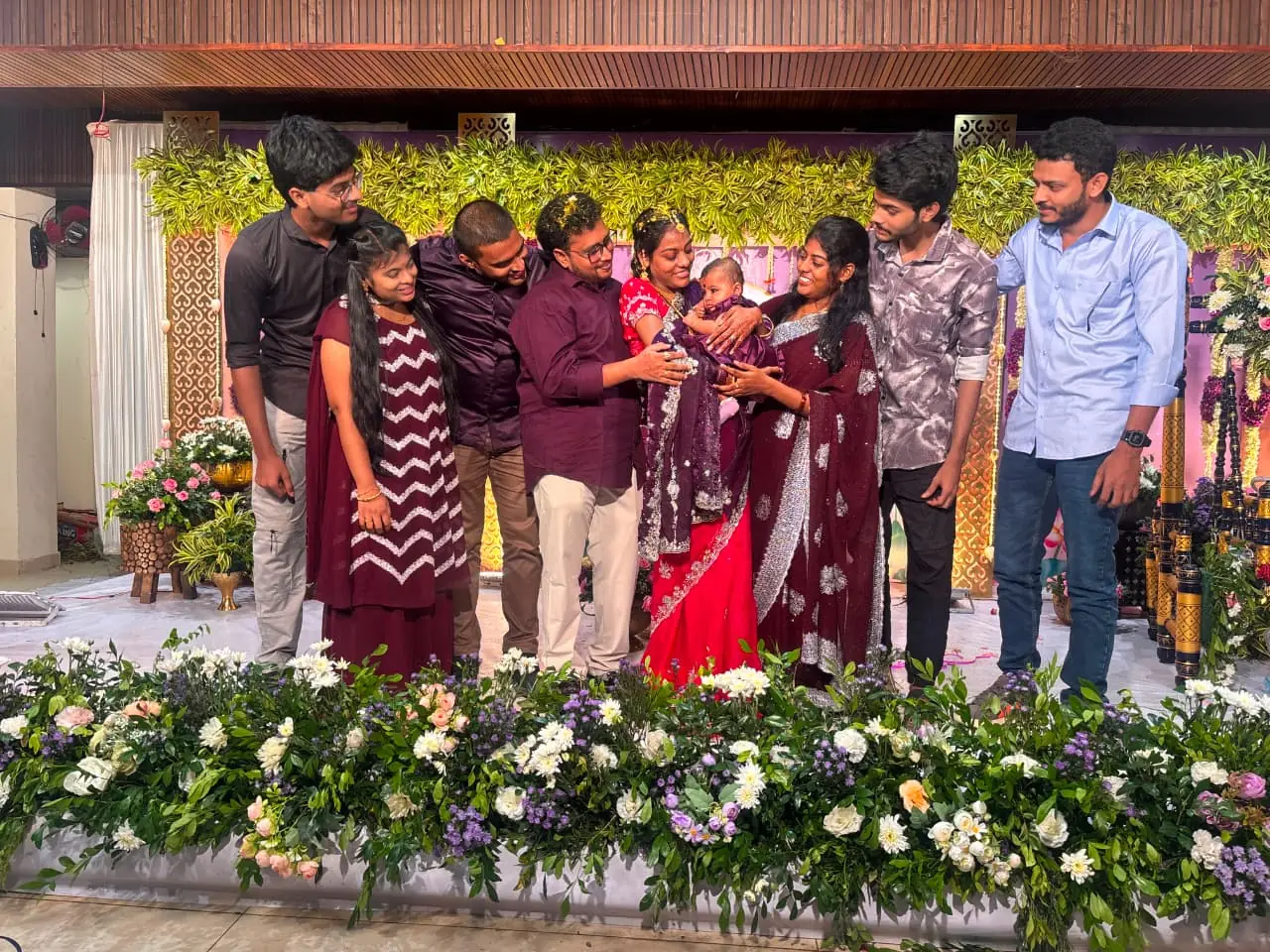 Family and friends gathered together at the celebration